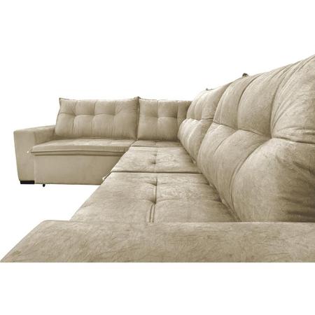 Imagem de Sofa de Canto Retrátil e Reclinável com Molas Cama inBox Oklahoma 3,45X2,41 ou 2,41X3,45 Bege