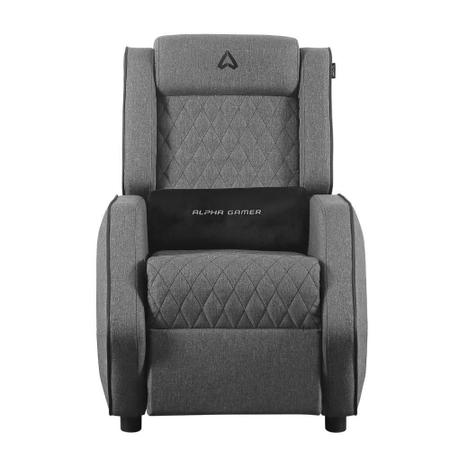 Sof Gamer Alpha Gamer Terion Cinza Reclin vel Almofada Lombar