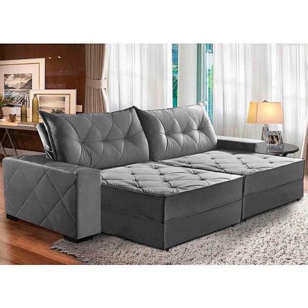 Imagem de sofá hollywood molas ensacadas 3,10m cinza