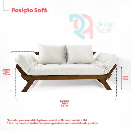 Imagem de Sofá Japão Futon Preto Madeira Maciça Imbuia