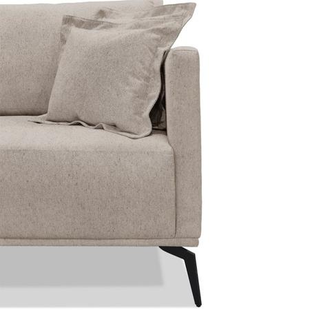 Imagem de Sofa Liv 3 Lugares 220cm Pes Aço Linho 234 Areia Ezz