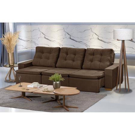 Sofá Manaus Modular 6 Lugares 3.05 MT Retrátil e Reclinável Veludo Nobre Sofatec Imagem de Sofá Manaus Modular 6 Lugares 3.05 MT Retrátil e Reclinável Veludo Nobre Sofatec