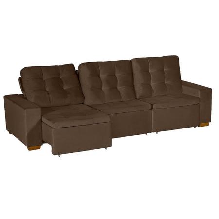 Sofá Manaus Modular 6 Lugares 3.05 MT Retrátil e Reclinável Veludo Nobre Sofatec Imagem de Sofá Manaus Modular 6 Lugares 3.05 MT Retrátil e Reclinável Veludo Nobre Sofatec