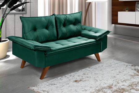 Imagem de Sofa Namoradera Bariloche 2 Lugares em Suede + Duas Banqueta