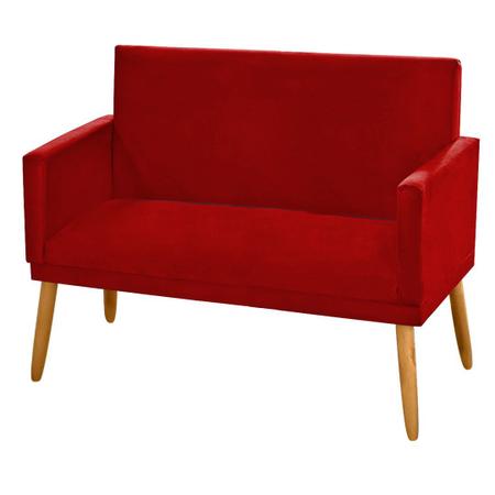 Imagem de Sofá Poltrona para Sala de Espera 2 Lugares Suede Vermelho Marsala