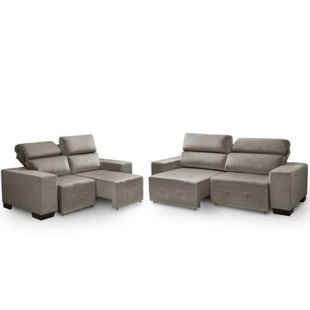 Imagem de Sofa retratil e reclinavel 2 e 3 lugares Viena Cinza A75