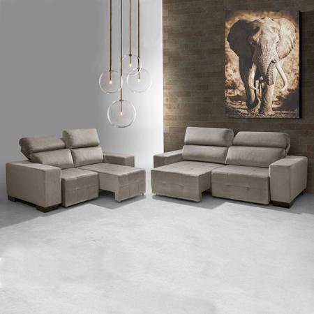 Imagem de Sofa retratil e reclinavel 2 e 3 lugares Viena Cinza A75