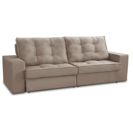 Imagem de Sofá Retrátil e Reclinável 2 lugares 2,50m com Molas Giovana Suede Capuccino Madelina Decor