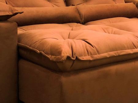Imagem de Sofá Retrátil e Reclinável 2,20m em Tecido Veludão C/ Pillow nos Braços Athenas