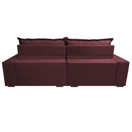 Imagem de Sofá Retrátil e Reclinável 2,32m com Molas Ensacadas Cama Inbox Supreme Tecido Suede Vinho