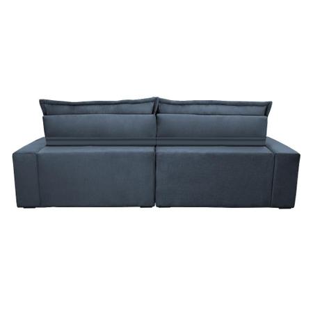 Imagem de Sofa Retrátil e Reclinável 2,52m com Molas Ensacadas Cama inBox Soft Tecido Suede Azul 