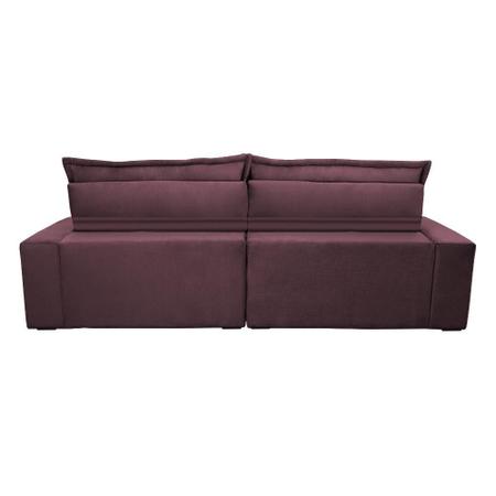 Imagem de Sofa Retrátil e Reclinável 2,52m com Molas Ensacadas Cama inBox Soft Tecido Suede Vinho 