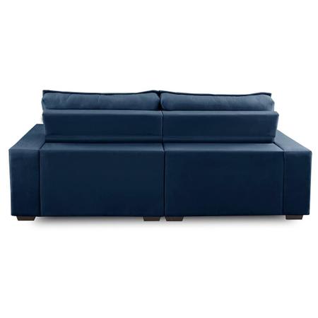 Imagem de Sofá Retrátil e Reclinável 3 Lugares com Molas 2,50m Josi Suede Azul Madelina Decor