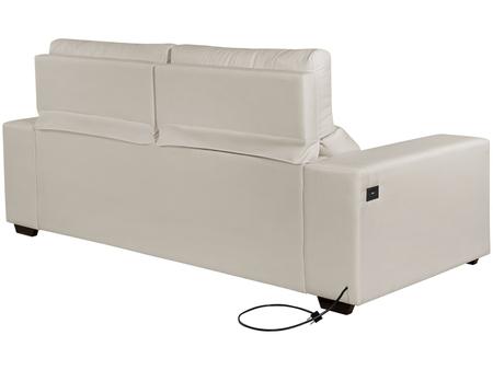 Imagem de Sofá Retrátil e Reclinável 3 Lugares Suede Connect Reta Moderna American Comfort com Entrada USB