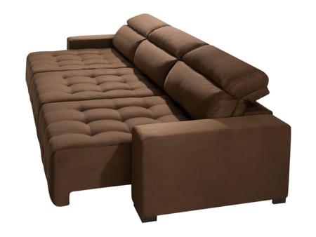 Imagem de Sofá Retrátil e Reclinável Chaise 3 Lugares Suede 