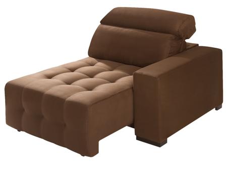 Imagem de Sofá Retrátil e Reclinável Chaise 3 Lugares Suede 