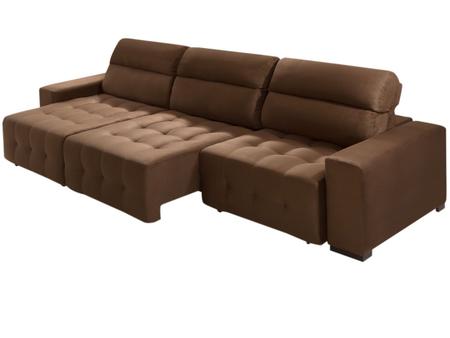 Imagem de Sofá Retrátil e Reclinável Chaise 3 Lugares Suede 