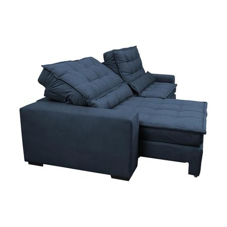 Imagem de Sofá Retrátil e Reclinável com Molas Ensacadas Cama inBox Gold 3,12m Tecido Suede Velusoft Azul