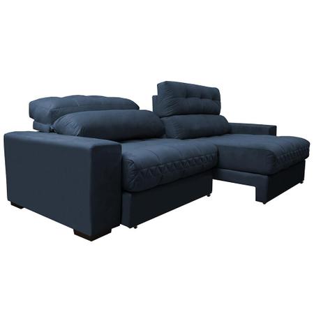 Imagem de Sofá Retrátil e Reclinável com Molas Ensacadas Cama inBox Master 2,12m Tecido Suede Azul 