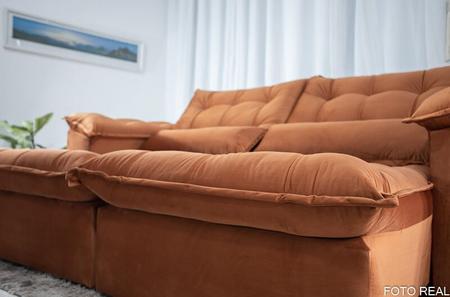 Imagem de Sofá Retrátil e Reclinável Ipanema 1,50m em Tecido Veludão C/Pillow nos Braços - Montagem Inclusa