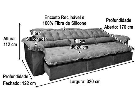 Sofa Reclinavel Retratil Fofinho P/ Assistir Series 2,30m - Alpoim - Sofás  - Magazine Luiza