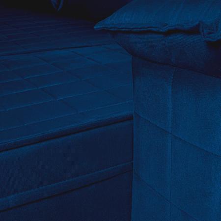 Imagem de Sofá Retrátil Reclinável 4 lugares com molas 2,30m Quantum Suede Velut Azul - King House