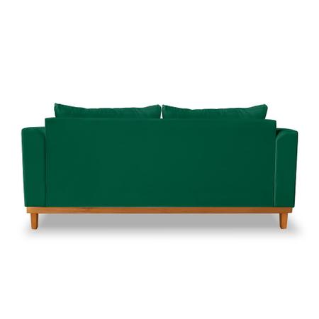 Imagem de Sofá Rustico Viena 3 Lugares Com Almofadas Decorativa Suede Verde - Madeira Prima Deccor