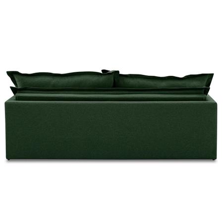 Imagem de Sofá Sem Caixa Retrátil e Reclinável 1,65m com Molas Kiara Linho Verde Adonai Estofados