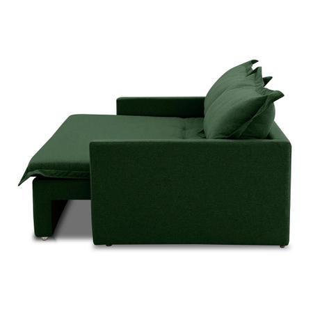 Imagem de Sofá Sem Caixa Retrátil e Reclinável 1,65m com Molas Kiara Linho Verde Adonai Estofados