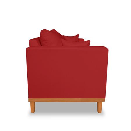 Imagem de Sofá Viena 3 Lugares Com Almofadas Decorativa Suede Vermelho - Madeira Prima Deccor