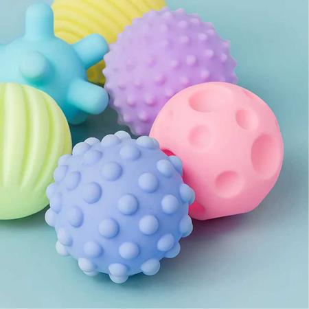 Imagem de Softball 6 Bolas Montessori Desenvolver Sensorial Motor Bebê