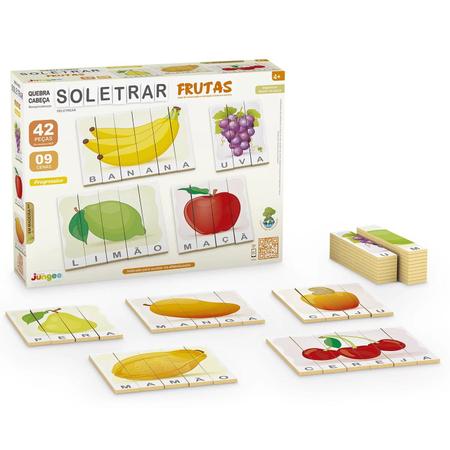 Imagem de Soletrar frutas jogo de alfabetização madeira 42 peças