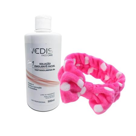 Solução Emoliente Vedis 500ml + Faixa Pelúcia Para Cabelo - Creme Emoliente  Facial - Magazine Luiza