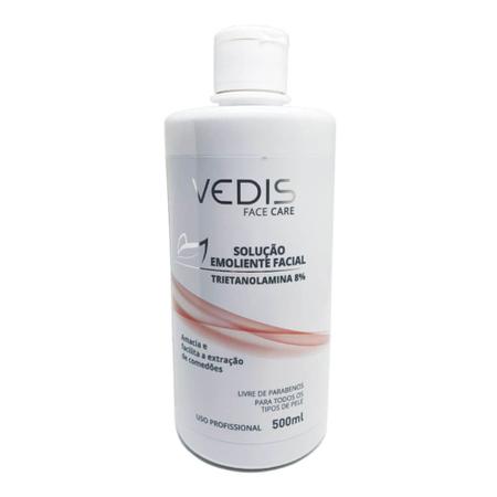 Solução Emoliente Vedis 500ml + Faixa Pelúcia Para Cabelo - Creme Emoliente  Facial - Magazine Luiza, cabelo emoliente 