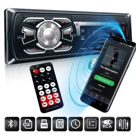 Imagem de Som Automotivo Com Bluetooth Aparelho Mp3 Player Espelhamento Chamadas Usb Sd Auto Radio Fm