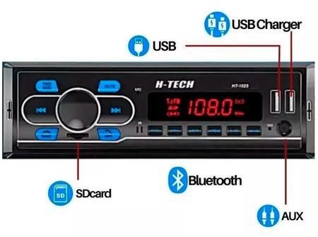 Imagem de Som Automotivo MP3 Player  Bluetooth,Entrada Auxiliar,P2,Rádio FM,Saída RCA,SD,Viva Voz,USB