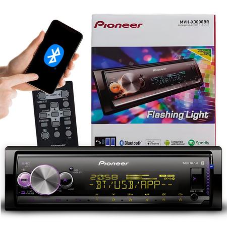 Imagem de Som Automotivo Pioneer Bluetooth Usb Radio Sem Toca Cd Atende Ligação Com Controle Remoto