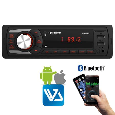 Som Automotivo Roadstar Bluetooth/Micro SD/USB/FM/ISO/MP3/Aux Controle  Remoto Painel LED Fixo Botões em 3 Cores RS2607BR - Som Automotivo -  Magazine Luiza