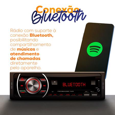 Imagem de som para carros com bluetooth aparelho mp3 player Espelhamento Chamadas Usb Sd auto radio Fm