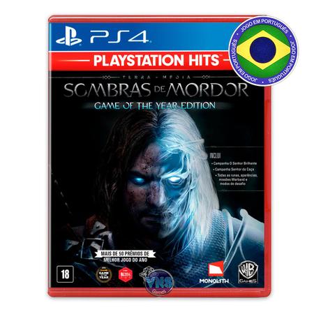 Sombras de Mordor GOTY - Edição Jogo do Ano - PS4 - Warner Bros. - Jogos de  Ação - Magazine Luiza