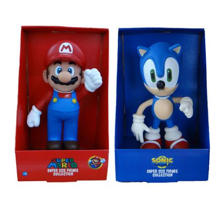 Imagem de Sonic e Super Mario Bros Collection - 2 Bonecos Grandes