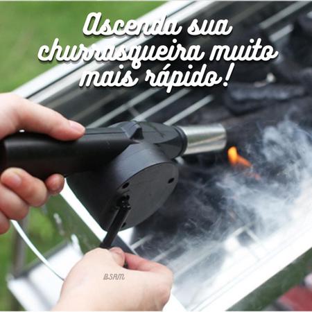 Imagem de Soprador Acendedor Manual Churrasqueira Carvão Lareira Brasa