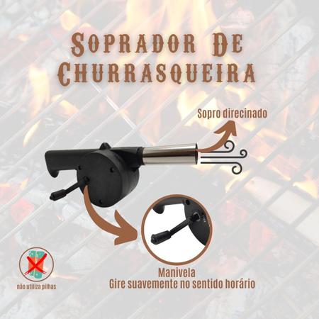 Imagem de Soprador de Churrasqueira Acendedor Manual Carvão Lareira