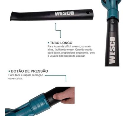 Imagem de SOPRADOR DE FOLHAS BATERIA 18V/2.Ah  WS8511.9 - WESCO