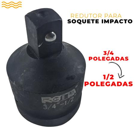 Imagem de Soquete De Redução Chave De Impacto 3/4 Para 1/2 Polegada