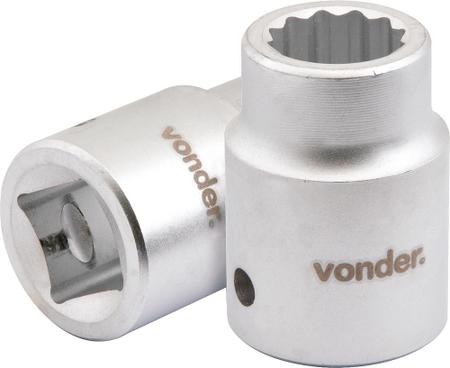 Imagem de Soquete estriado encaixe 3/4" 27mm curto cromo vanádio - Vonder