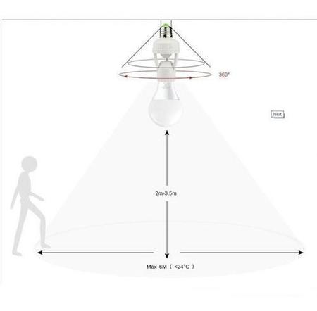 Imagem de Soquete Sensor De Presença Lâmpada Bocal E27 Movimento 360º