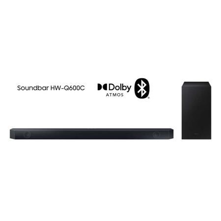 Imagem de Soundbar Samsung HW-Q600C, com 3.1.2 canais, Bluetooth, Subwoofer sem fio, Dolby Atmos e Acoustic Beam