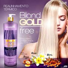 Souple liss Realinhamento Térmico Gold liss Blond Free 1Litro Imagem de Souple liss Realinhamento Térmico Gold liss Blond Free 1Litro