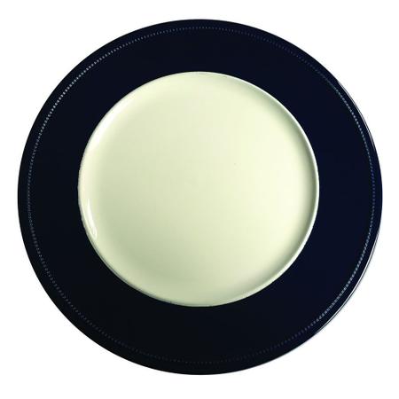 Imagem de Sousplat de Resina Branco com Borda Azul Marinho BTC Decor